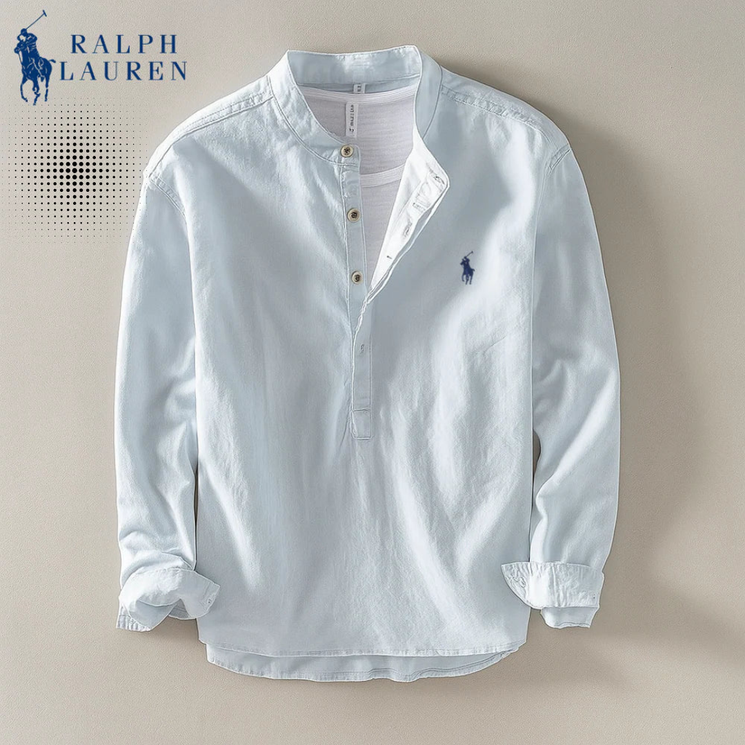Premium Linen Shirt – Mandarin Collar