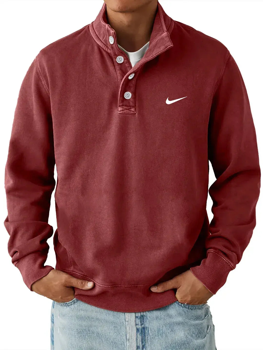 Nike – Classic Button Collar Sweatshirt