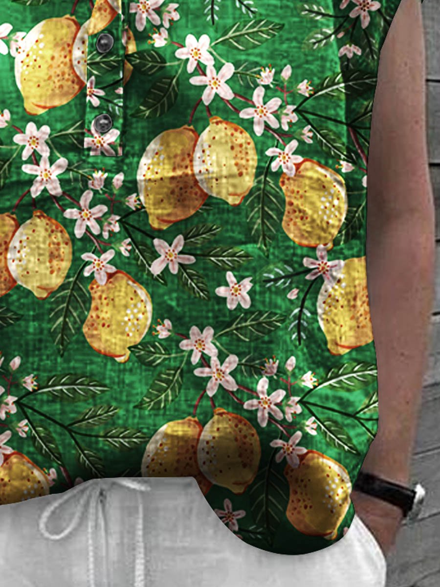 Dames Lemons korte mouwen katoenen shirt top