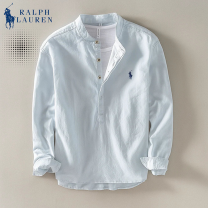 Premium Linen Shirt – Mandarin Collar