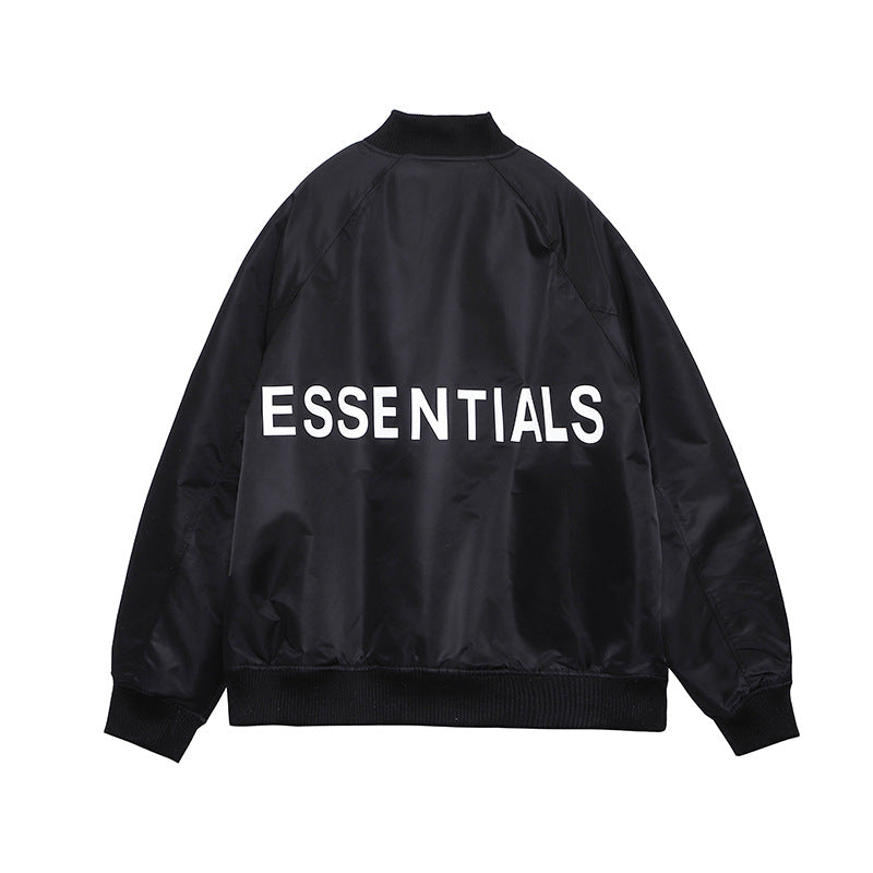 Essentials Black Bomber Jacket