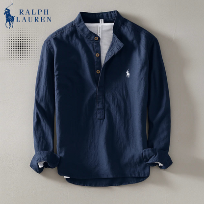 Premium Linen Shirt – Mandarin Collar