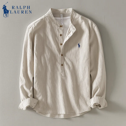 Premium Linen Shirt – Mandarin Collar