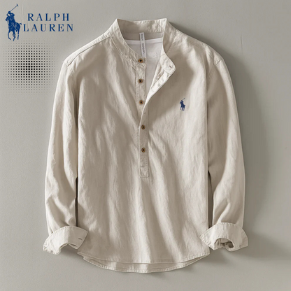 Premium Linen Shirt – Mandarin Collar