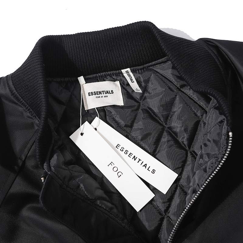 Essentials Black Bomber Jacket