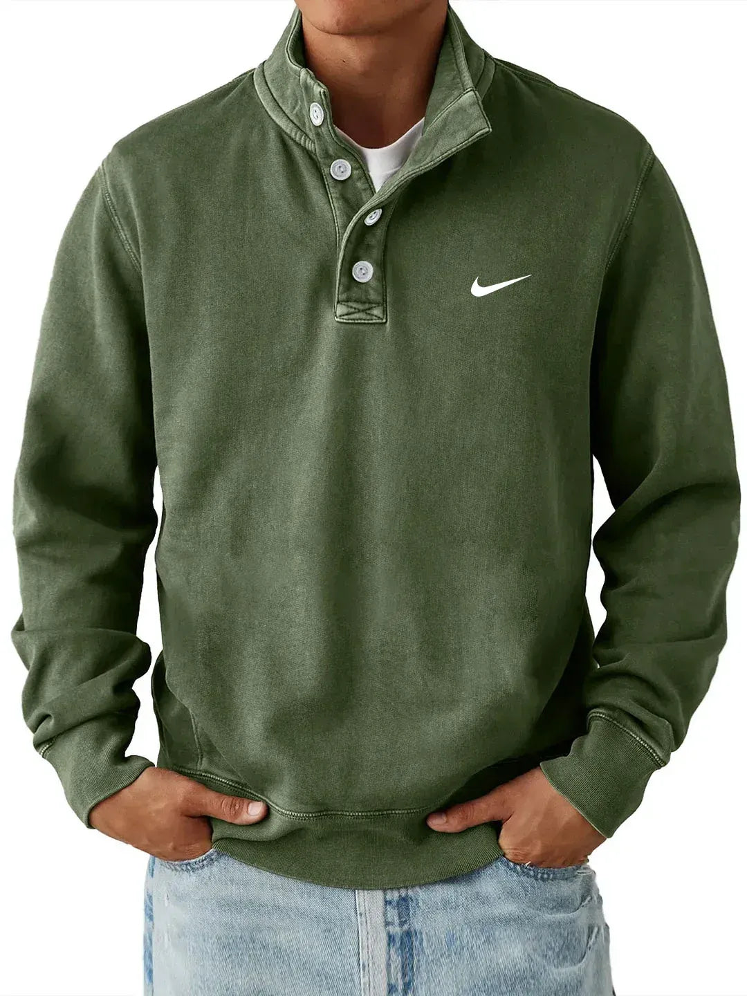 Nike – Classic Button Collar Sweatshirt