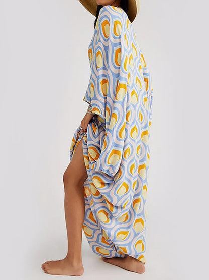 Women's Printed Pullover Bikini Cover Up
